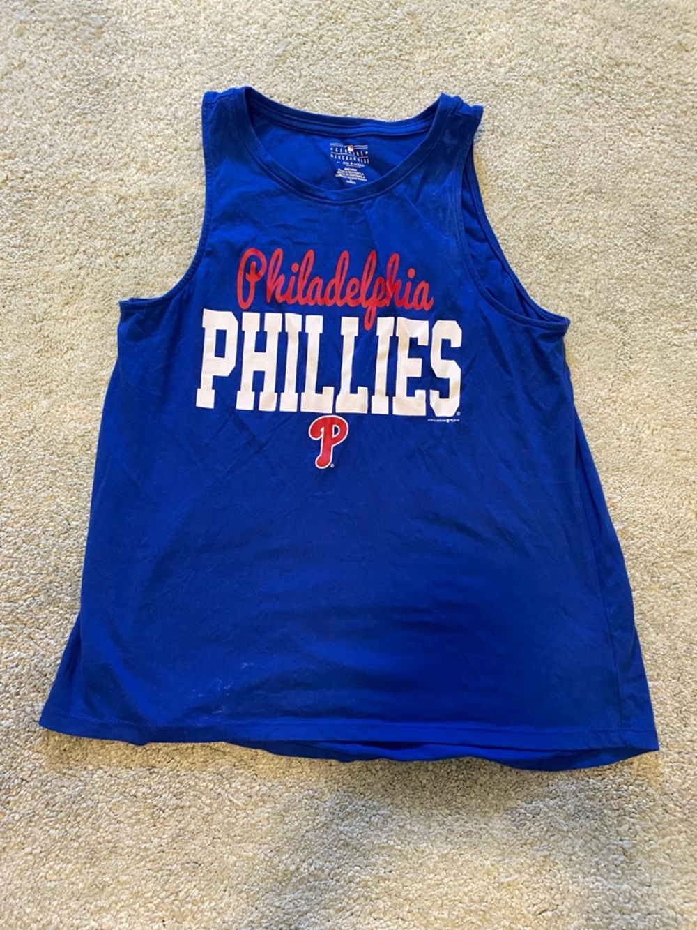 5th & Ocean Blue Philadelphia Phillies Tank Top with Red and White Logo